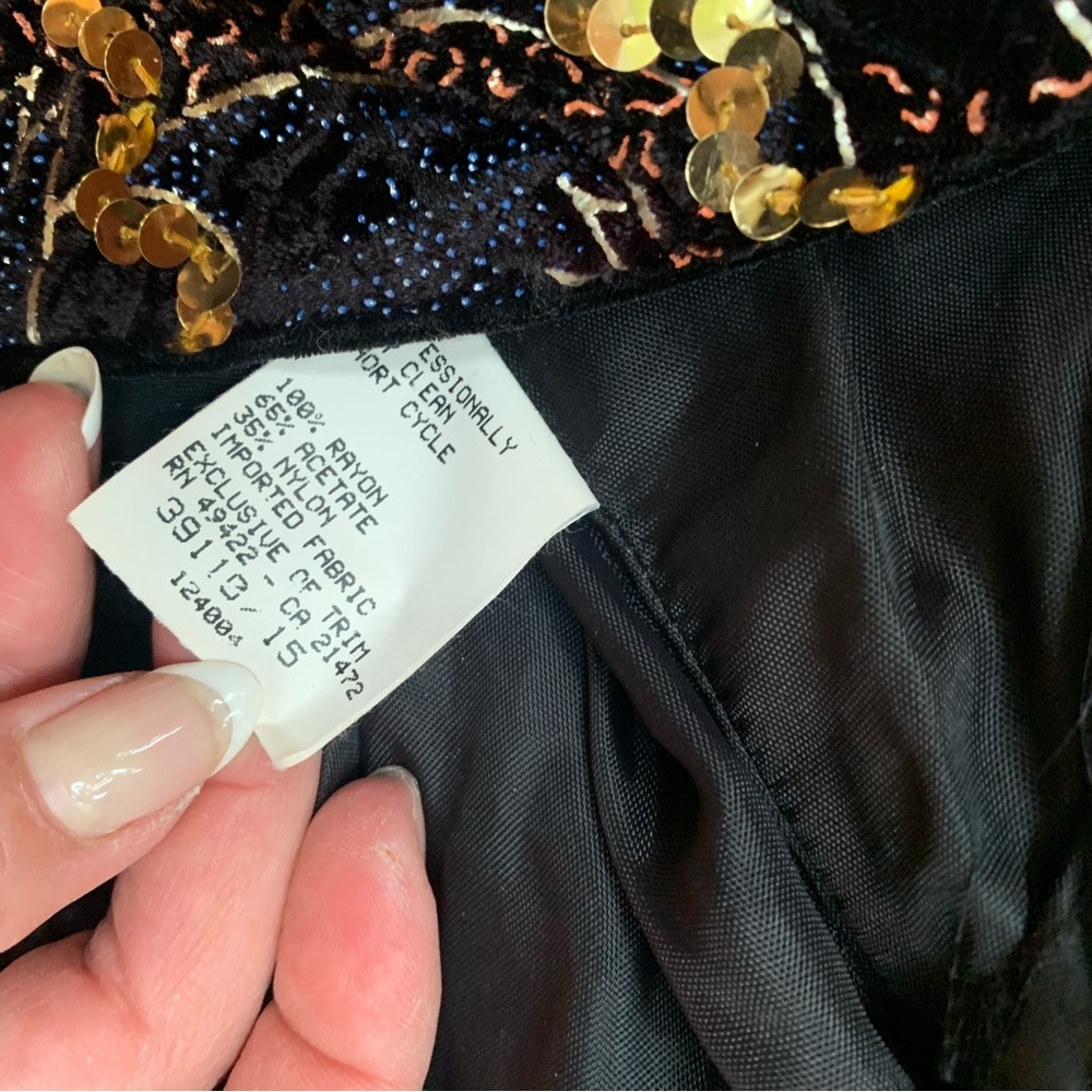 Vintage Black & Gold Jessica McClintock Gunne Sax Strapless Sweetheart MiniDress - Picture 5 of 10